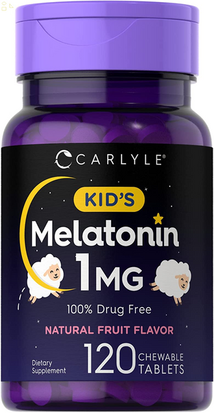 Kids Melatonin 1Mg | 120 Chewable Tablets | Natural Fruit Flavor | Non-Gmo, Gluten Free