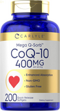 Coq10 400Mg | 200 Count | Non-Gmo and Gluten Free Supplement | High Absorption