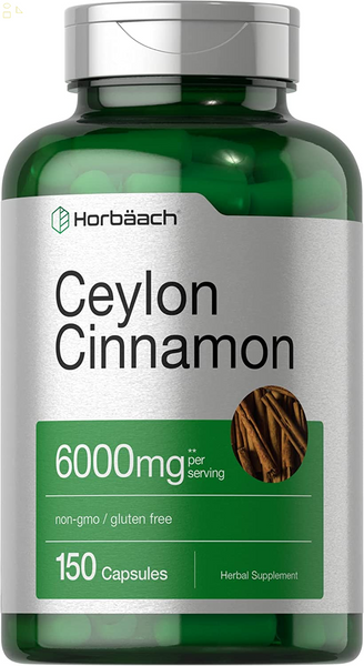 Ceylon Cinnamon Capsules | 6000 Mg | 150 Count | Non-Gmo & Gluten Free Supplement | by Horbaach