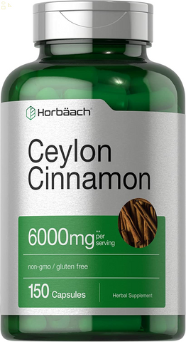 Ceylon Cinnamon Capsules | 6000 Mg | 150 Count | Non-Gmo & Gluten Free Supplement | by Horbaach