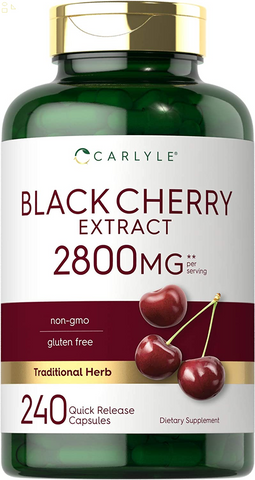 Black Cherry Extract Concentrate | 2800 Mg | 240 Capsules | Non-Gmo and Gluten Free Formula | Prunus Serotina Supplement