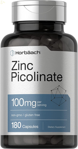 Zinc Picolinate 100Mg | 180 Capsules | High Potency | Non-Gmo, Gluten Free | Zinc Supplement | by