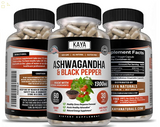 Organic Ashwagandha Capsules 1300Mg Supplement W/ Black Pepper Root Powder