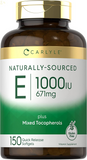 Vitamin E plus Mixed Tocopherols | 1000 IU (671Mg) | 150 Softgels | Non-Gmo and Gluten Free Formula | Naturally Sourced Vitamin E Supplement