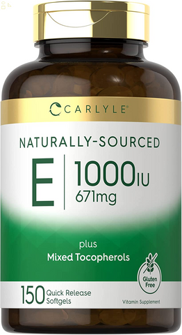 Vitamin E plus Mixed Tocopherols | 1000 IU (671Mg) | 150 Softgels | Non-Gmo and Gluten Free Formula | Naturally Sourced Vitamin E Supplement