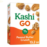 Kashi GO Cold Breakfast Cereal, Vegan Protein, Fiber Cereal, Peanut Butter Crunch, 13.2Oz Box (1 Box)