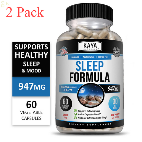 (2 Pack) Deep Sleep Formula, Fall Asleep & Stay Asleep, Melatonin Sleeping Aid