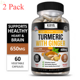 (2 Pack) Turmeric Curcumin with Ginger + Black Pepper, Joint Pain Maxx Strength