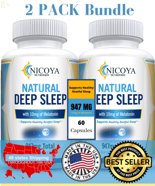 Natural Deep Sleep Supplement, Natural Sleep Aid Supplement W/ Melatonin - 2 Pk