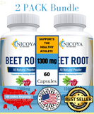 Beet Root Capsule Nitric Oxide-Healthy Circulation, Stamina, Pre Workout 2 Pack