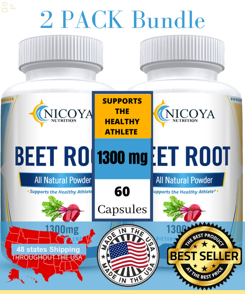 Beet Root Capsule Nitric Oxide-Healthy Circulation, Stamina, Pre Workout 2 Pack