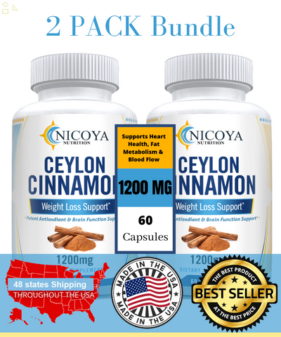 Organic Ceylon Cinnamon Supplement Pills, Blood Sugar, Joint, Heart Support 2 Pk