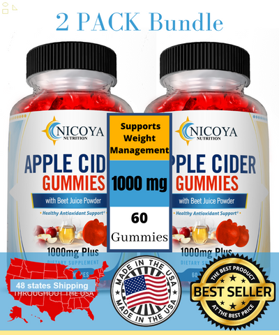 Apple Cider Vinegar Gummies Weight Loss, Appetite, Cleanse -Compare to Goli 2 Pk