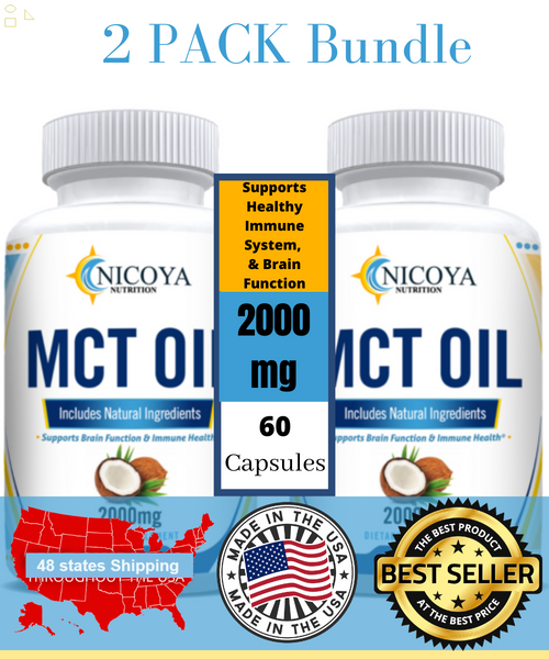 MCT Oil for Skin Care, Weight Loss, Immune Support, & Brain [2 Pack]