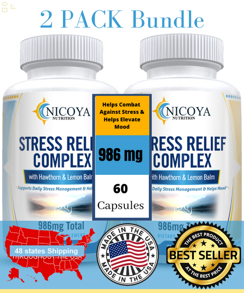 Natural anti Anxiety, Stress Relief & Mood Boosting Vitamin Supplement [2 Pack]