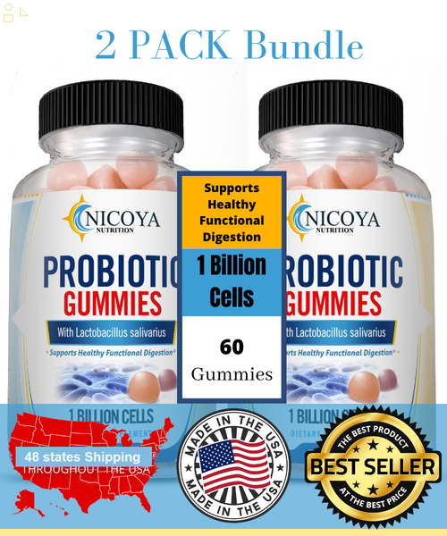 Probiotic Gummies 1 Billion CFU, Gas & Bloating Relief, Gut Health -2 Pack