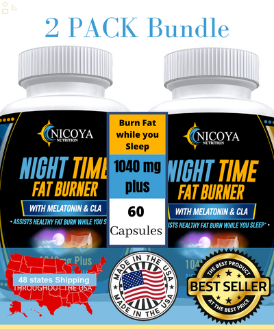 Night Time Fat Burner- Weight Loss, Mood & Sleep Support with CLA 2 PK