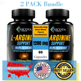 L-Arginine, Pre Workout Booster Muscle Building & Energy Supplement -2 PACK 