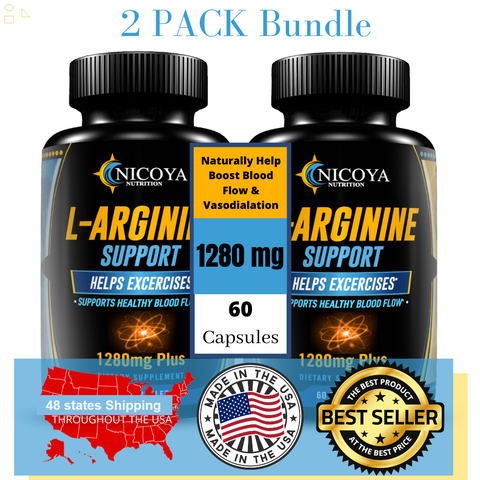 L-Arginine, Pre Workout Booster Muscle Building & Energy Supplement -2 PACK 