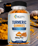 Turmeric Curcumin Ginger Gummies - Pain Relief, Joint, Brain & Heart Support