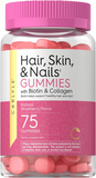 Hair Skin and Nails Vitamins | 75 Gummies | with Biotin and Collagen | Gummy Supplement for Women | Strawberry Flavor | Non-Gmo, Gluten Free