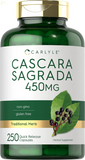 Cascara Sagrada Capsules | 450 Mg | 250 Count | Herbal Supplement | Non-Gmo, Gluten Free | by