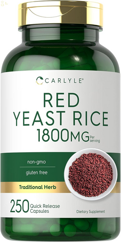 Red Yeast Rice | 250 Capsules | Non-Gmo, Gluten Free Supplement