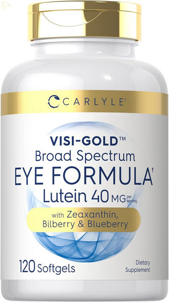 Eye Health Supplement 120 Softgels | with Lutein 40Mg, Zeaxanthin, Bilberry and Blueberry | Eye Support Vitamins | Non-