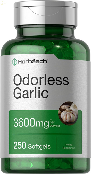 Odorless Garlic Softgels | 250 Count | Ultra Potent Garlic Extract | Non-Gmo & Gluten Free Pills 