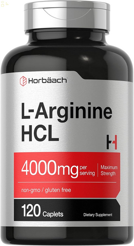 L-Arginine 4000Mg | 120 Caplets | Maximum Strength Nitric Oxide Precursor | Vegetarian, Non-Gmo, Gluten Free Supplement | by