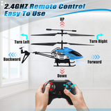 RC Helicopters Automatic Altitude Hold - Remote Control Helicopter Toys: One Key Take-Off/Landing, , LED Light & 3.5 Channel Gyro Stabilizer, Flying Toys - Gift for Boys/Girls Kids Adults, Blue