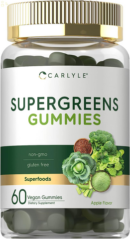Super Greens Gummies | Vegan, Non-Gmo and Gluten Free Supplement | by