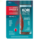 Kori Pure Antarctic Krill Oil Multi-Benefit Omega-3 800 mg. (120 Count) | Superior Omega-3 absorption
