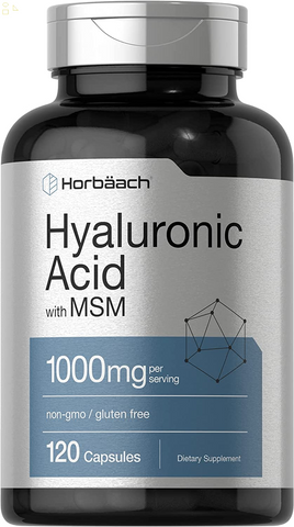 Hyaluronic Acid with MSM | 1000 Mg | 120 Capsules | Non-Gmo and Gluten Free Supplement | Bioavailable Formula 