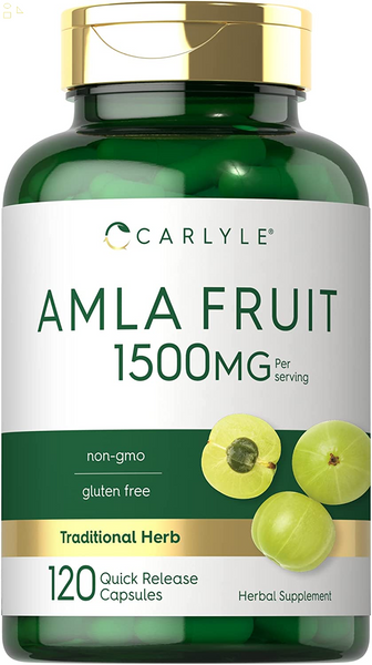 Amla Capsules 1500Mg | 120 Count | Amalaki Fruit | Non-Gmo and Gluten Free Supplement | by