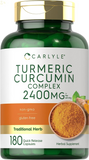 Turmeric Curcumin Supplement 2400Mg | 180 Powder Capsules | Herbal Formula | Non-Gmo, Gluten Free