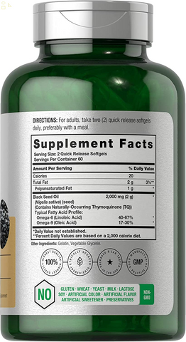 Black Seed Oil 2000Mg | 120 Softgel Capsules | Cold Pressed Nigella Sativa Pills | Non-Gmo, Gluten Free Supplement | by Horbaach