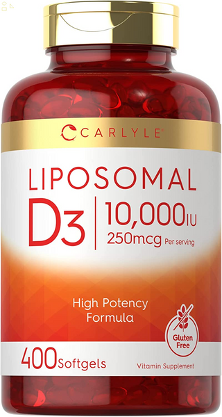 Vitamin D3 Liposomal | 10,000 Iu | 400 Softgels | Non-Gmo and Gluten Free Formula | High Potency Vitamin D Supplement