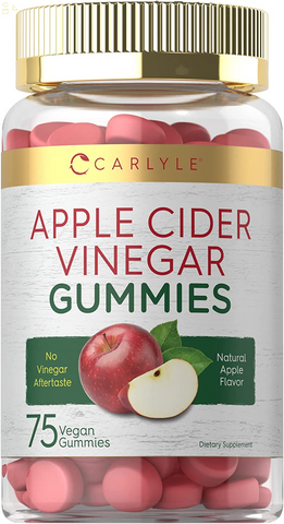 Apple Cider Vinegar Gummies | 75 Count | Natural Apple Flavor | Vegan, Non-Gmo, Gluten Free | ACV Supplement