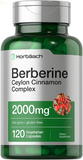 Berberine plus Ceylon Cinnamon | 2000Mg | 120 Veggie Capsules | Vegetarian, Non-Gmo & Gluten Free Supplement | Berberine Complex | by Horbaach