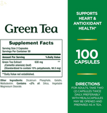 Nature'S Bounty Green Tea Pills and Herbal Health Supplement, Supports Heart and Antioxidant Health, 315Mg, 100 Capsules