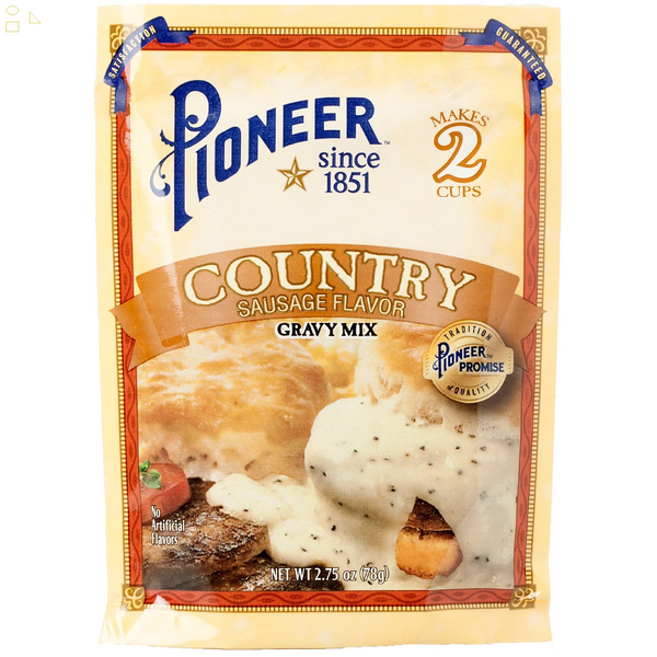 Pioneer Country Sausage Gravy Mix, 2.75 Oz - Makes 2 Cups - 8 Servings! Just Add Water!