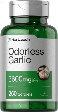 Odorless Garlic Softgels | 250 Count | Ultra Potent Garlic Extract | Non-Gmo & Gluten Free Pills 