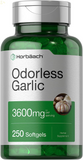 Odorless Garlic Softgels | 250 Count | Ultra Potent Garlic Extract | Non-Gmo & Gluten Free Pills 