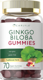 Ginkgo Biloba 300Mg | 70 Gummies | 45:1 Leaf Extract | with Natural Peach Raspberry Flavor | Vegan, Non-Gmo, Gluten Free Supplement