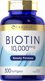 Biotin 10000Mcg | 300 Softgels | Max Strength | Non-Gmo, Gluten Free Supplement