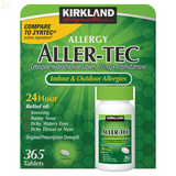 Kirkland Non-Drowsy Cetirizine HCL 10 mg., Antihistamine Allergy Relief 365 Tablets | Compare to Zyrtec® Active Ingredient