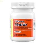 2 Pack Chewable Motrin Children's Dye-Free Ibuprofen Ages 2-11 Pain + Fever Relief Medicine, 24 Chewable Tablets Each