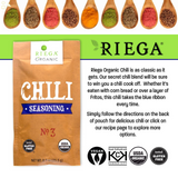 Riega Organic Chili Seasoning Powder Mix, 0 Fat 20g Packet