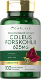 Coleus Forskohlii Capsules | 625Mg | 100 Count | Non-Gmo & Gluten Free Standardized Extract | Forskolin Supplement